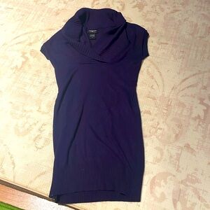 Plum, cowel neck sweater dress that you can add a belt and wear with leggings